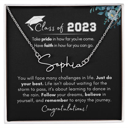 Class of 2023 Graduation | Enjoy the Journey- Signature Name Necklace