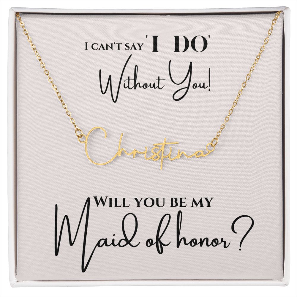 Maid of Honor Nameplate Necklace