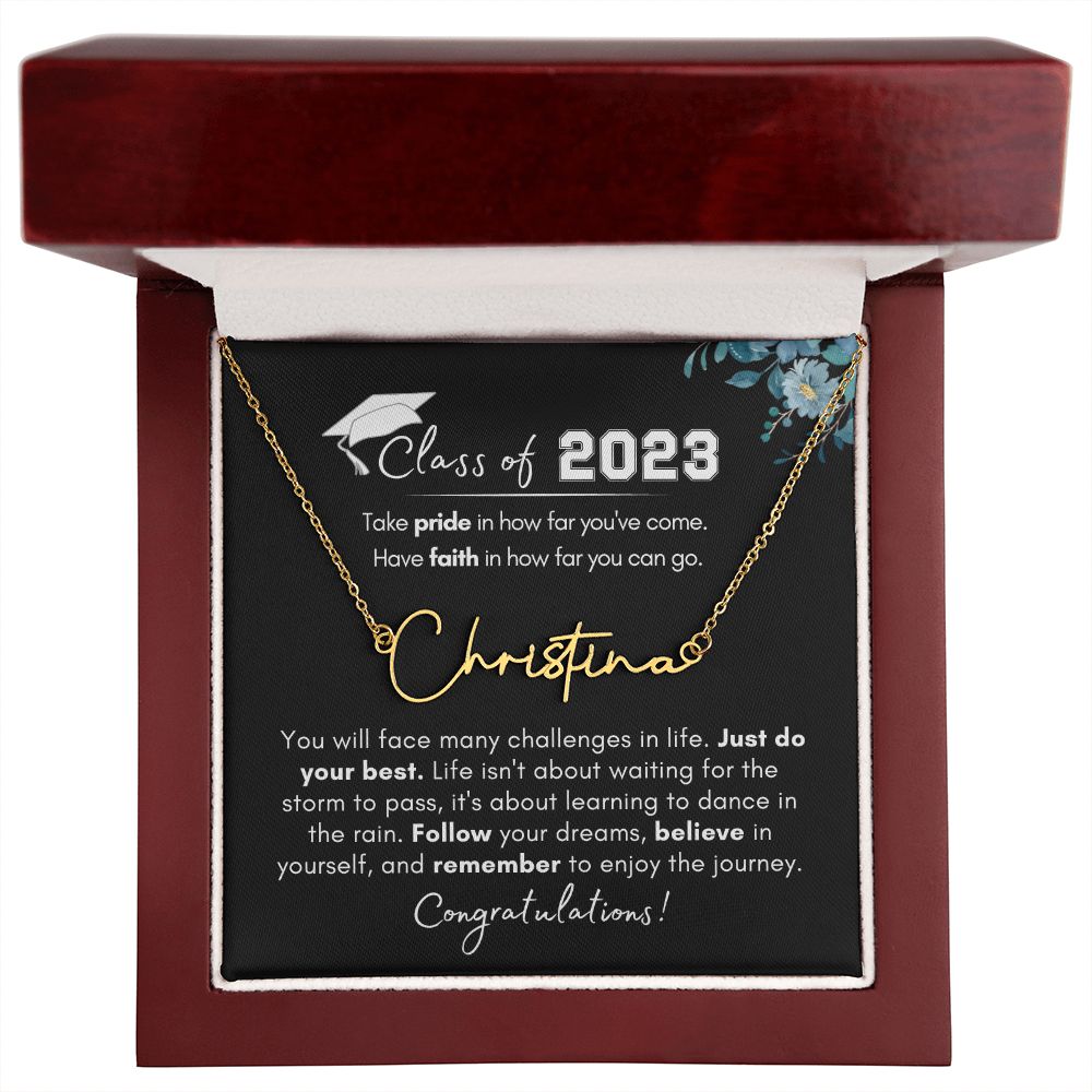 Class of 2023 Graduation | Enjoy the Journey- Signature Name Necklace
