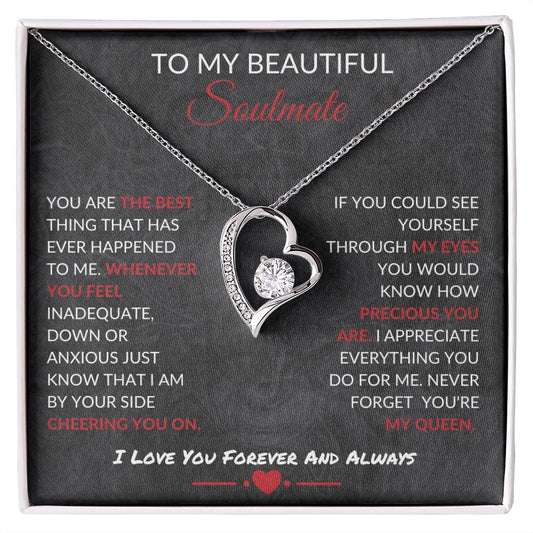 Beautiful Soulmate | My Queen - Forever Love Heart Necklace