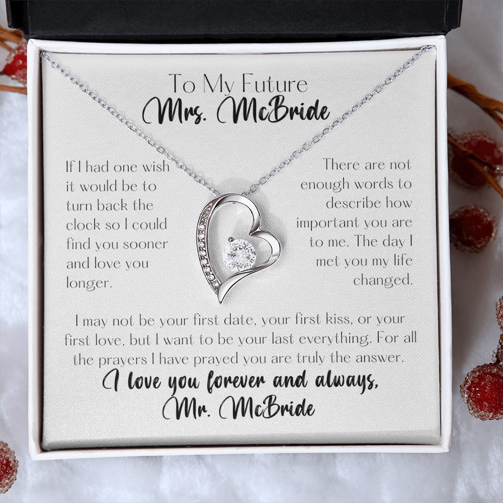 To My Future Bride Personalized Forever Love Heart Necklace