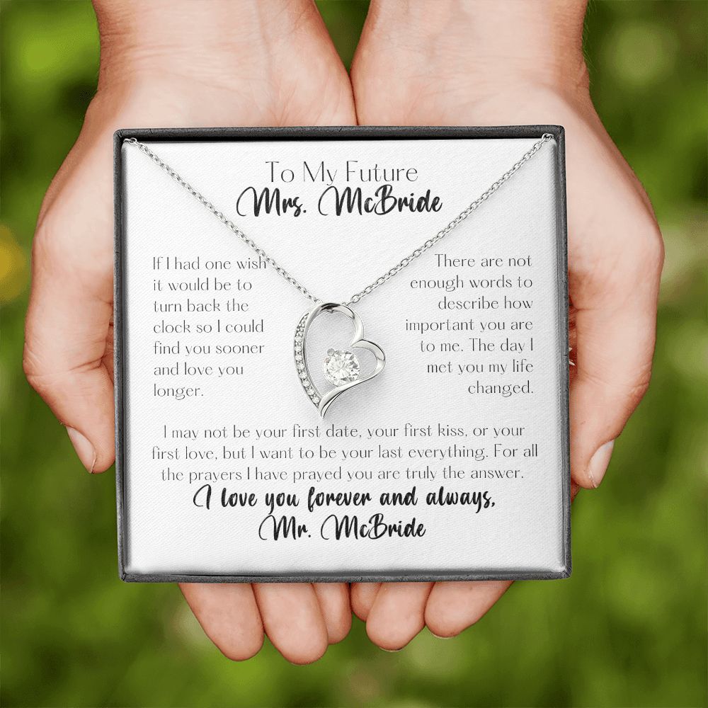 To My Future Bride Personalized Forever Love Heart Necklace