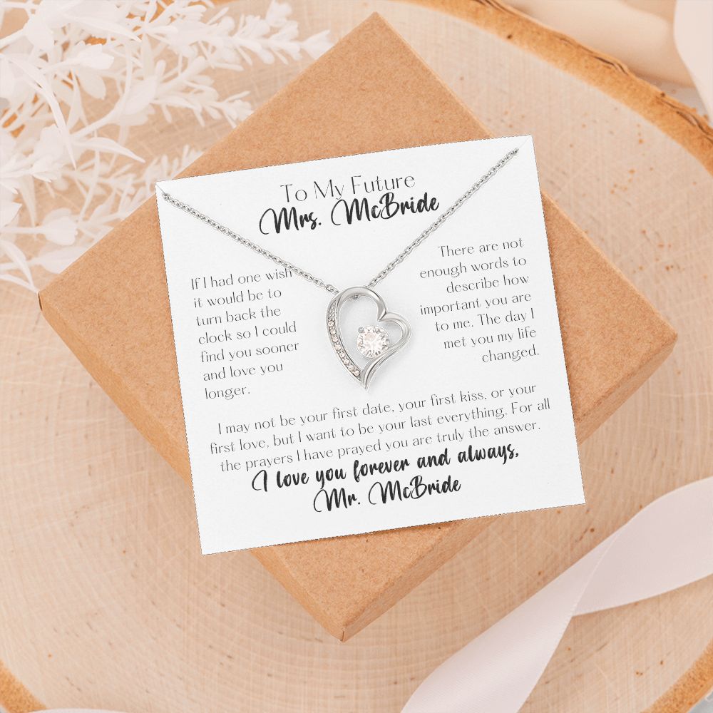 To My Future Bride Personalized Forever Love Heart Necklace