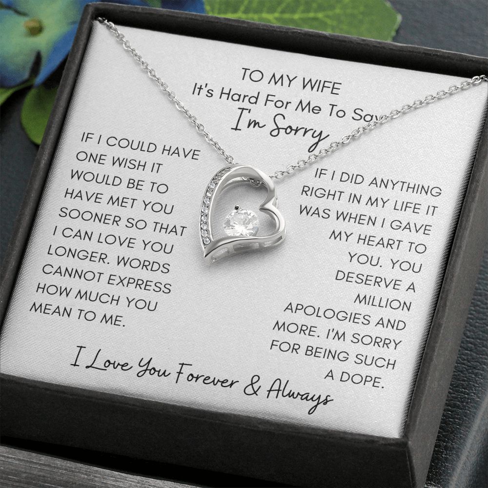 Forever Love Necklace Romantic Apology Silver