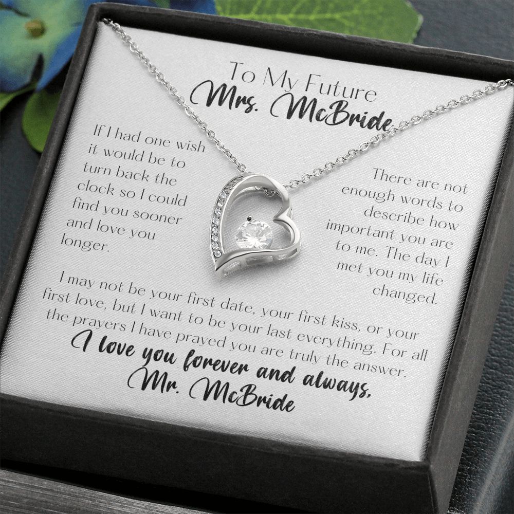 To My Future Bride Personalized Forever Love Heart Necklace