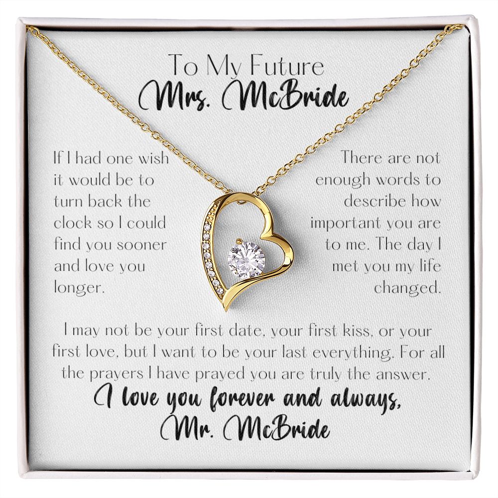 To My Future Bride Personalized Forever Love Heart Necklace