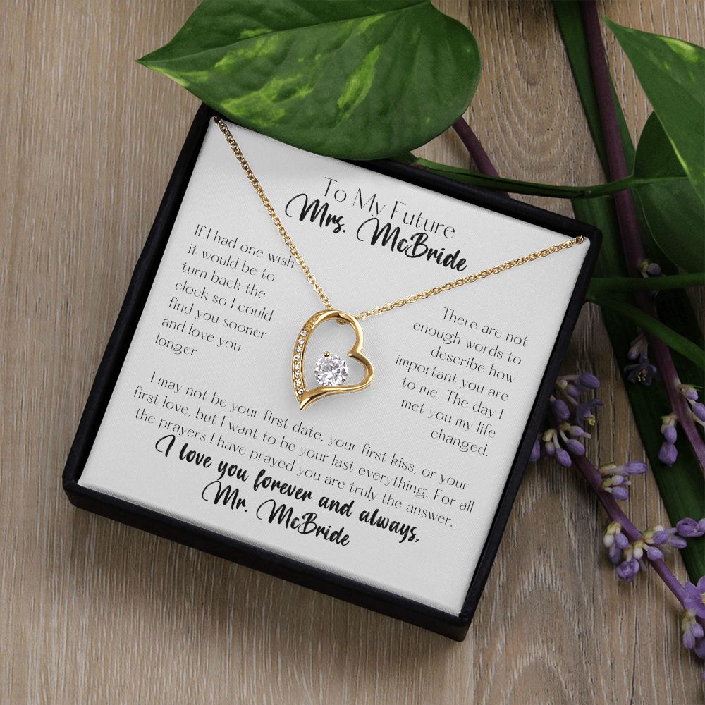 To My Future Bride Personalized Forever Love Heart Necklace