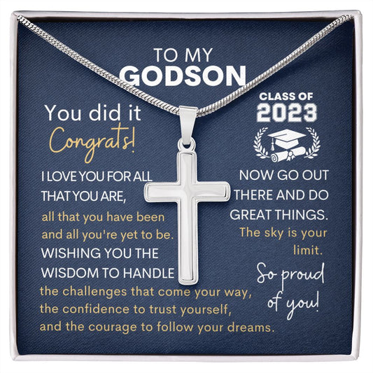 My Godson Graduation | You Did It - Cross Necklace